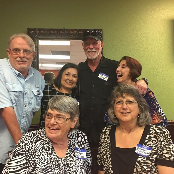 Bottom Marilyn Williamson and Diane Barker. Top Murphy McFadden, Carla Castro, Skippy Cole and Paula Daigle